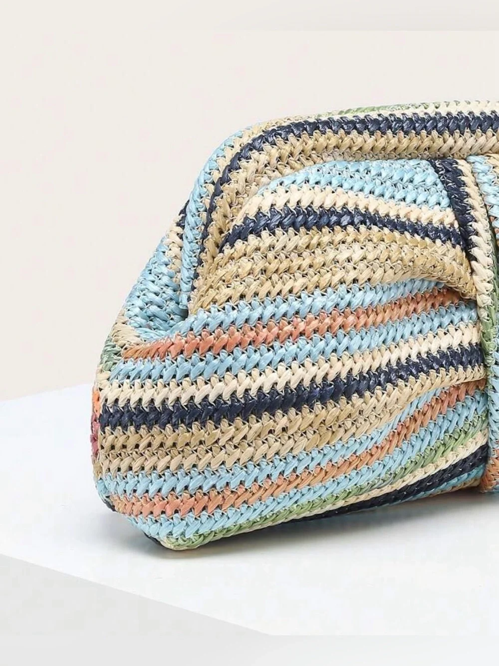 Multicolor Woven Clutch Bag -